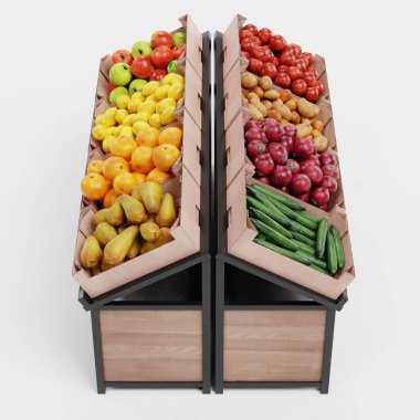 Gıda ile Stand Gerçekçi 3d Render