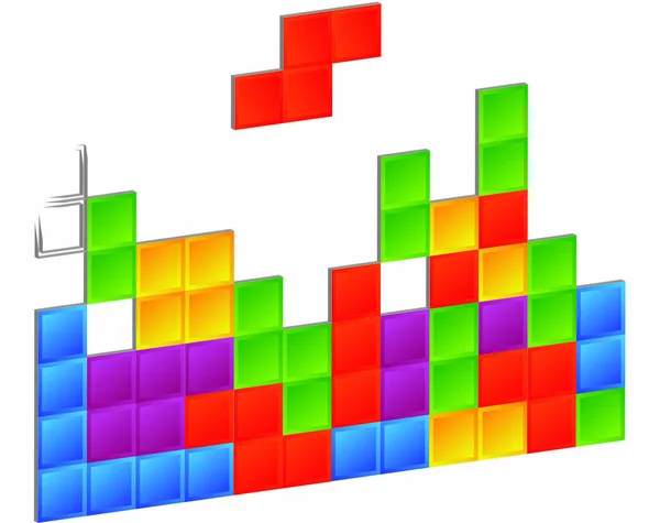 Tetris Jogo Cubos Coloridos —  Vetores de Stock