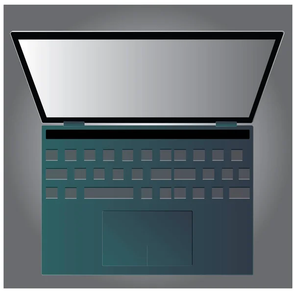 Moderner Laptop Computer Vektor Grau — Stockvektor