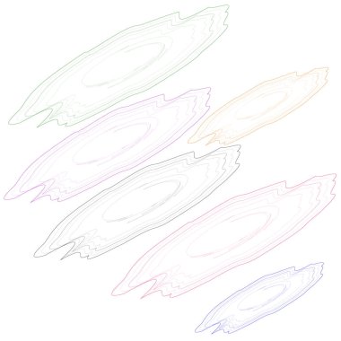 Beyaz arka planda farklı renklerde ahşap dilim