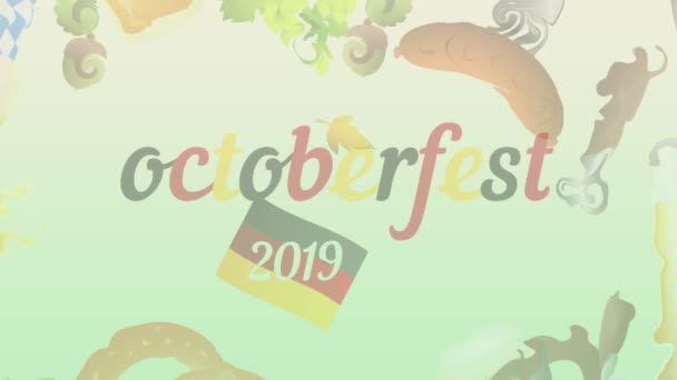 Bier Festival 2019 Een Witte Achtergrond — Stockvideo