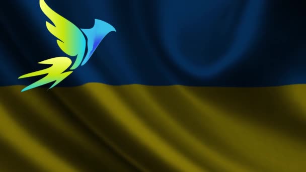 Oiseau jaune et bleu sur fond blanc comme l'Ukraine 