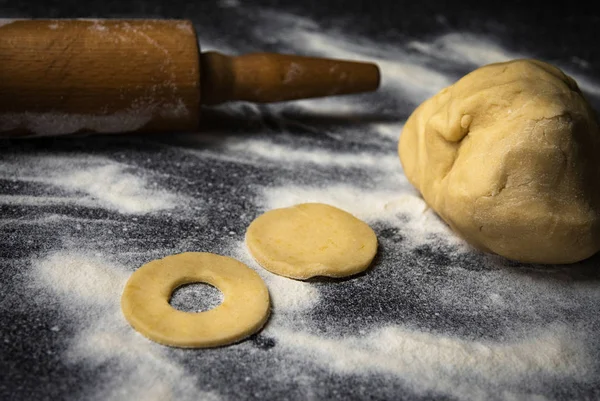 Hintergrund Lebensmittelzubereitung Zum Plätzchenbacken — Stockfoto