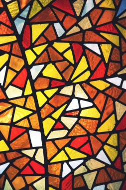 background detail retro stained glass with colored glass clipart