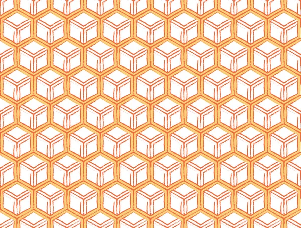 Fondo Abstracto Patrón Efecto Papel Naranja Hexagonal — Foto de Stock