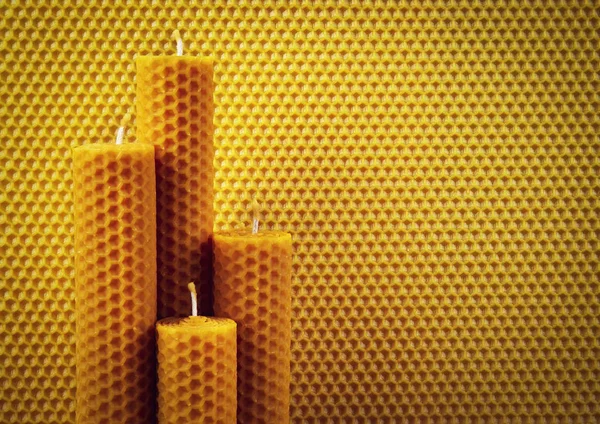 Hintergrund Oder Textur Kerzen Aus Bienenwachs — Stockfoto
