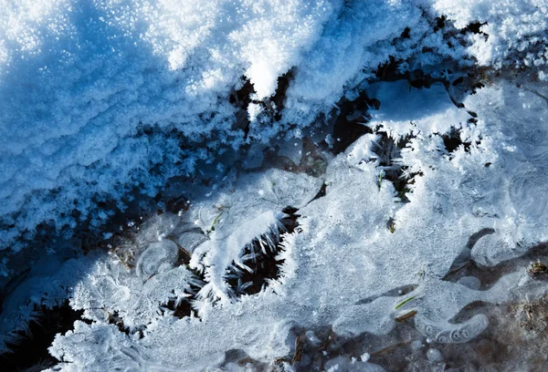 Detail, zmrazené louže — Stock fotografie