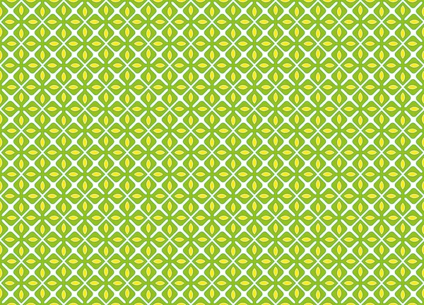 背景色や織物緑4枚の葉のパターン — ストック写真