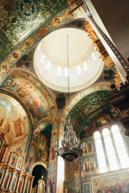 Kiev, Ukrayna - 12 Haziran 2019: St. Panteleimons Katedrali, Kyiv, Ukrayna Mahallesi