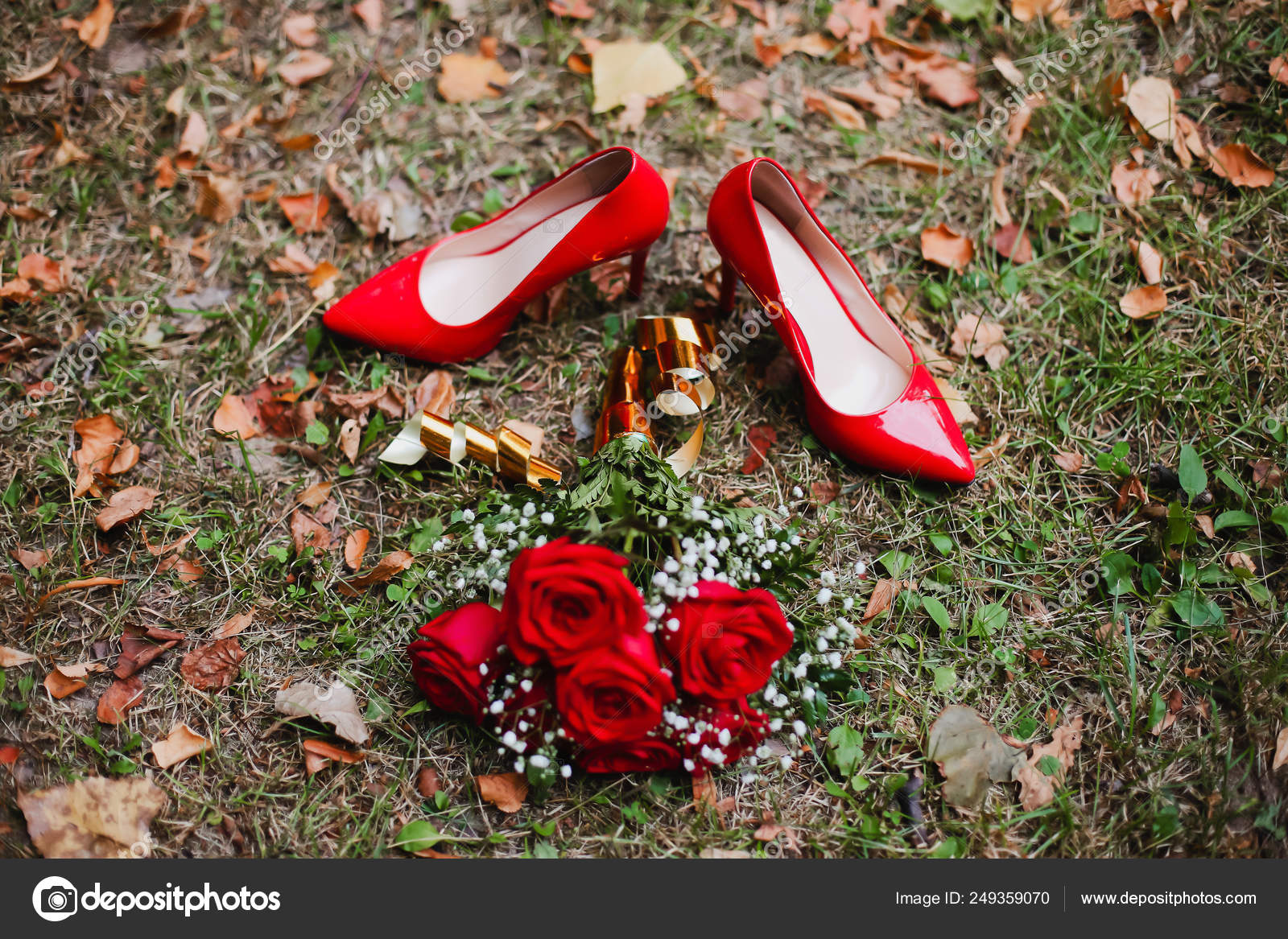 red shoes with roses