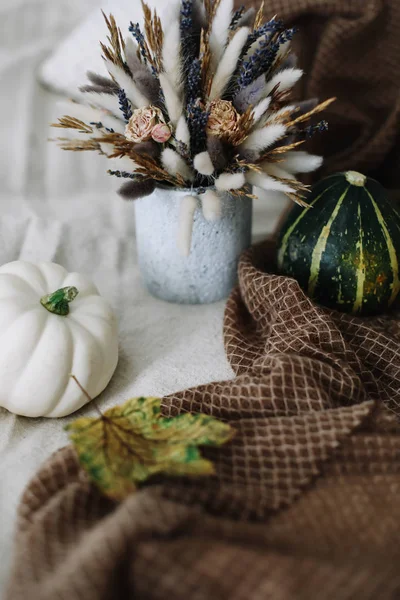 Herbstliche Dekoration und Komposition. Herbst, Herbst, Halloween, Erntedankfest. — Stockfoto