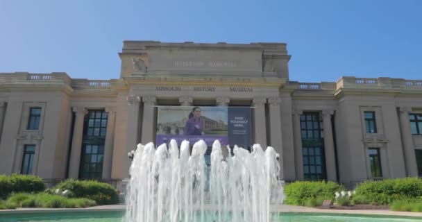 セントルイス ミズーリ州 アメリカ合衆国 2018 1904 世界フェア ジェファーソン博覧会ビルは今ミズーリ歴史博物館セントルイス森林公園内の主な建物 — ストック動画