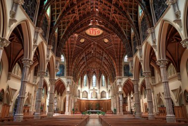 Chicago, Illinois, ABD - 22 Haziran 2018. Chicago, Illinois kutsal adı katedralde. Başpiskoposluk Chicago, Amerika Birleşik Devletleri'ndeki en büyük Roma Katolik dioceses birini koltuğum.
