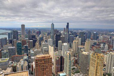 Chicago, Illinois manzarası hava görüntüsünü.