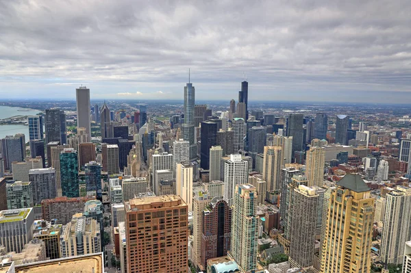 Chicago, Illinois manzarası hava görüntüsünü.