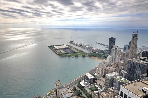 Chicago, Illinois manzarası hava görüntüsünü.