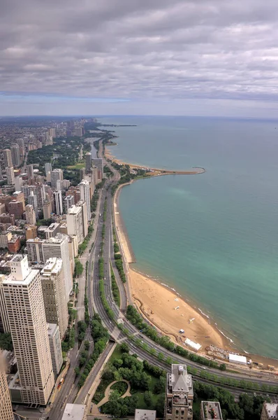 Chicago, Illinois manzarası hava görüntüsünü.