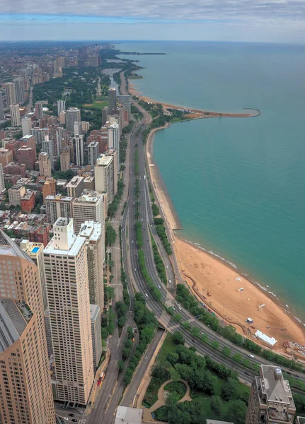 Chicago, Illinois manzarası hava görüntüsünü.