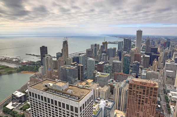 Chicago, Illinois manzarası hava görüntüsünü.