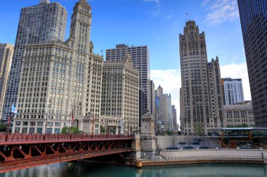 Chicago, Illinois Michigan Avenue boyunca Mimarlık.