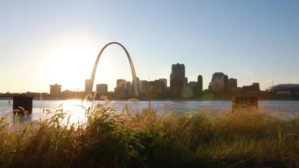 Skyline Louis Missouri Gateway Arch — Vídeo de Stock