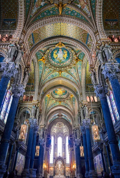 Λυών Γαλλία Ιουνίου 2019 Βασιλική Notre Dame Fourviere Χτισμένη Μεταξύ — Φωτογραφία Αρχείου