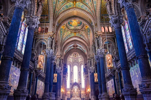 Lyon França Junho 2019 Basílica Notre Dame Fourviere Construída Entre — Fotografia de Stock