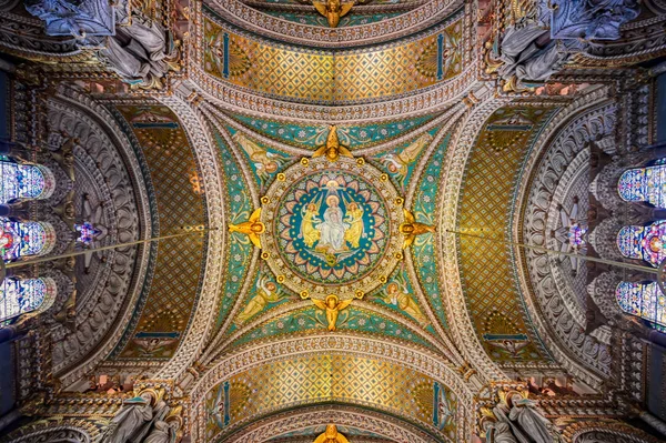 Lyon Francia Junio 2019 Basílica Notre Dame Fourviere Construida Entre — Foto de Stock