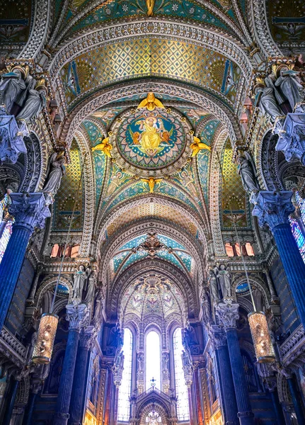 Λυών Γαλλία Ιουνίου 2019 Βασιλική Notre Dame Fourviere Χτισμένη Μεταξύ — Φωτογραφία Αρχείου