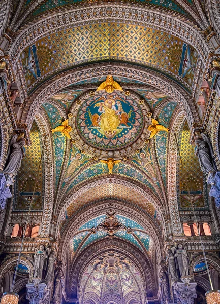 Lyon Francia Junio 2019 Basílica Notre Dame Fourviere Construida Entre —  Fotos de Stock