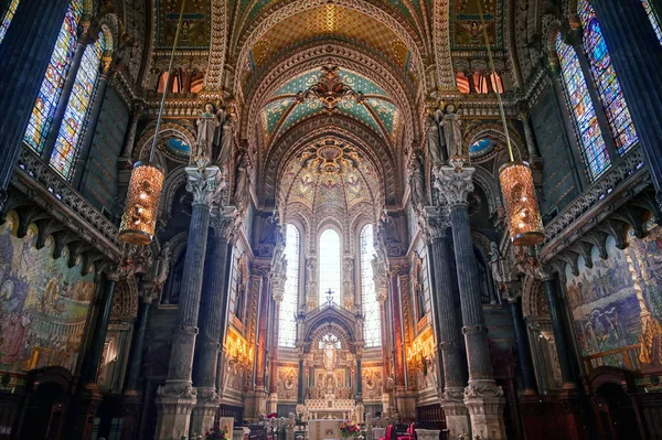 Lyon Franciaország Június 2019 Bazilika Notre Dame Fourviere Épült 1872 — Stock Fotó