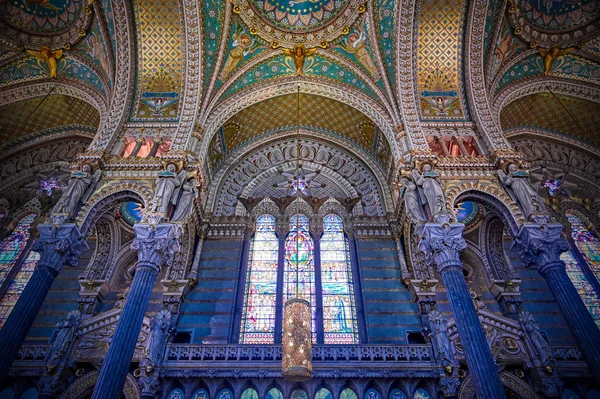 Λυών Γαλλία Ιουνίου 2019 Βασιλική Notre Dame Fourviere Χτισμένη Μεταξύ — Φωτογραφία Αρχείου