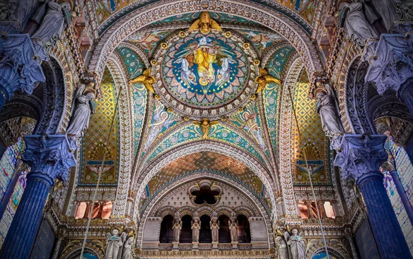 Lyon Francie Června 2019 Bazilika Notre Dame Postavená Mezi 1872 — Stock fotografie