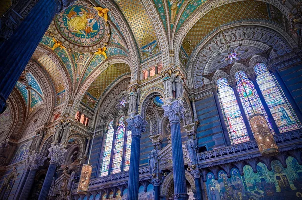 Lyon Francia Giugno 2019 Basilica Notre Dame Fourviere Costruita Tra — Foto Stock