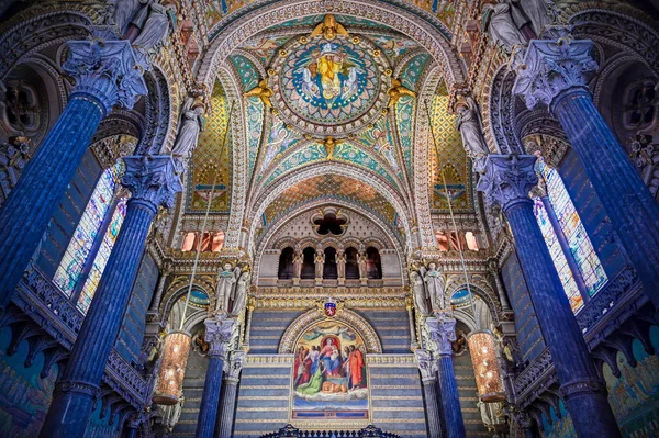 Λυών Γαλλία Ιουνίου 2019 Βασιλική Notre Dame Fourviere Χτισμένη Μεταξύ — Φωτογραφία Αρχείου