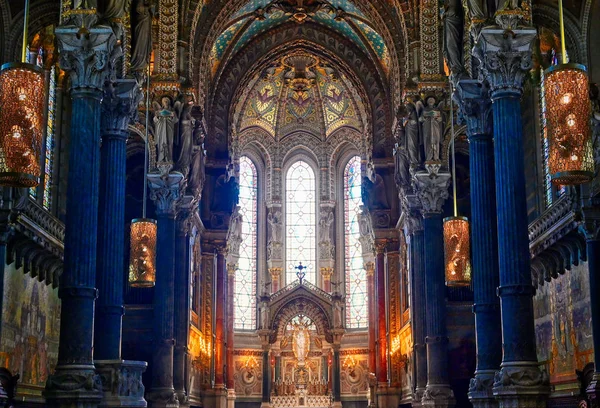 Lyon Francia Junio 2019 Basílica Notre Dame Fourviere Construida Entre — Foto de Stock