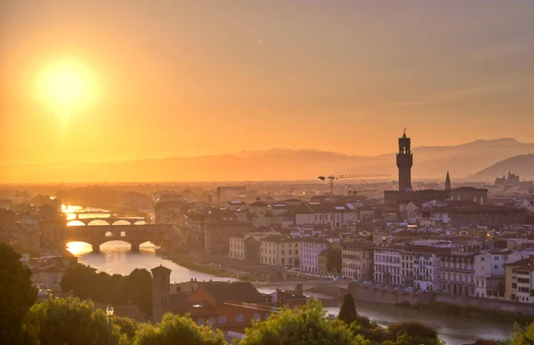 Atardecer Sobre Florencia Capital Región Italiana Toscana — Foto de Stock