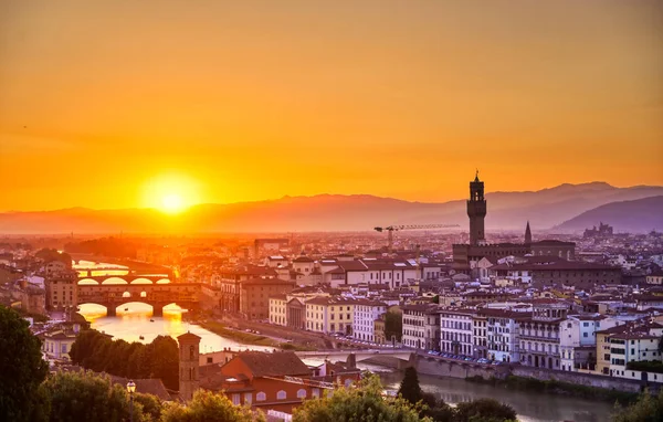 Atardecer Sobre Florencia Capital Región Italiana Toscana — Foto de Stock