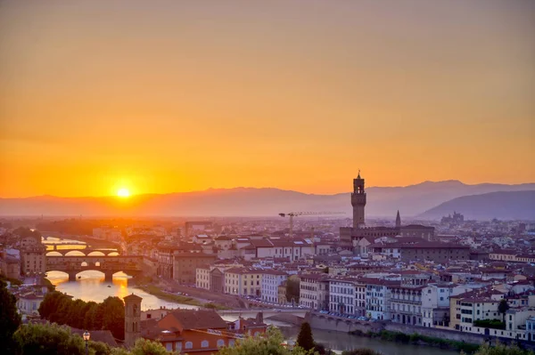 Atardecer Sobre Florencia Capital Región Italiana Toscana — Foto de Stock