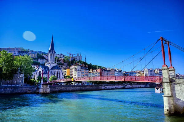 View Lyon France Saone River Afternoon — Stock Photo, Image