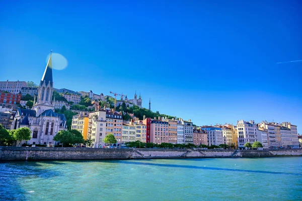 View Lyon France Saone River Afternoon — Stock Photo, Image