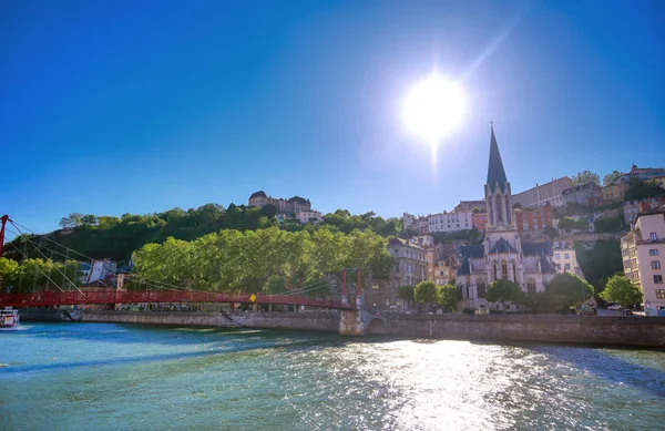 View Lyon France Saone River Afternoon — Stock Photo, Image