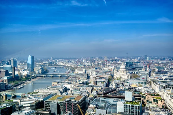Luftudsigt London Storbritannien Solrig Dag - Stock-foto