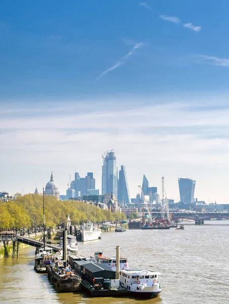 Una Vista Lungo Tamigi Una Giornata Sole Londra Regno Unito — Foto Stock