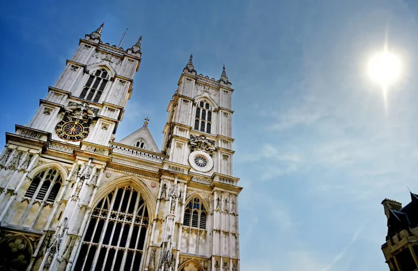 Вид Вестминстерского Аббатства Солнечный День Лондоне Великобритания — стоковое фото