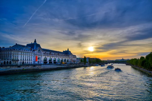 Paris Fransa Nisan 2019 Paris Fransa Gün Batımında Seine Nehri — Stok fotoğraf