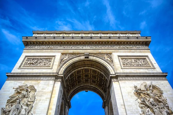 Vista Del Arco Del Triunfo Situado París Francia — Foto de Stock
