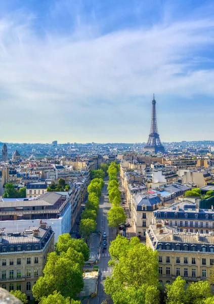 Vista Torre Eiffel París Francia Desde Arco Del Triunfo — Foto de Stock