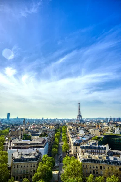 Vista Torre Eiffel París Francia Desde Arco Del Triunfo — Foto de Stock