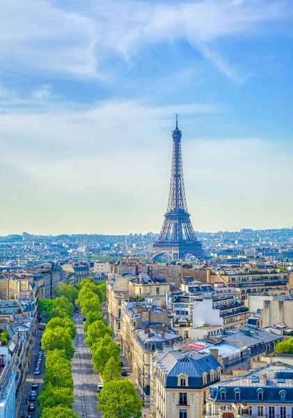 Vista Torre Eiffel París Francia Desde Arco Del Triunfo — Foto de Stock